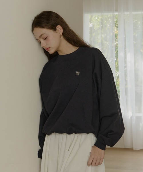 OLUN(オルン)の「"OLUN" Logo sweat / "OLUN" ロゴ刺繍スウェット(スウェット・レディース・ベージュ/ピンク/グレー/アイボリー/ネイビー・MEDIUM/SMALL)」の7枚目の写真