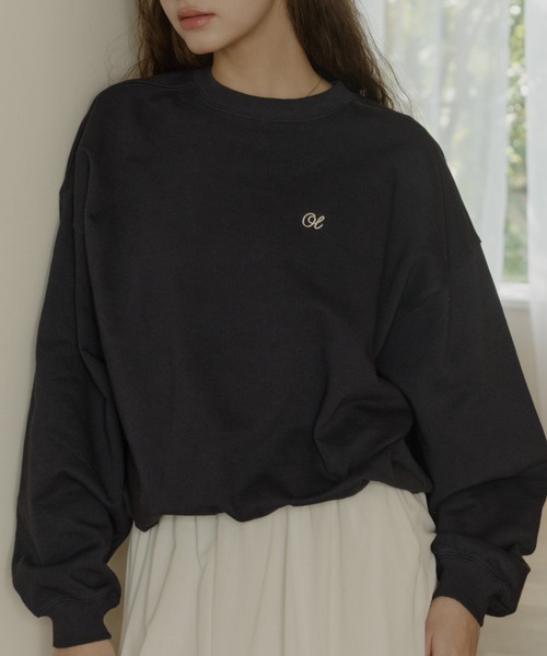 OLUN(オルン)の「"OLUN" Logo sweat / "OLUN" ロゴ刺繍スウェット(スウェット・レディース・ベージュ/ピンク/グレー/アイボリー/ネイビー・MEDIUM/SMALL)」の8枚目の写真