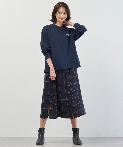 J.PRESS(ジェイプレス)の「サイロチェック ストライプ ワンピース(シャツワンピース・レディース・ブラウン系3/ネイビー系3・11/9)」の5枚目の写真