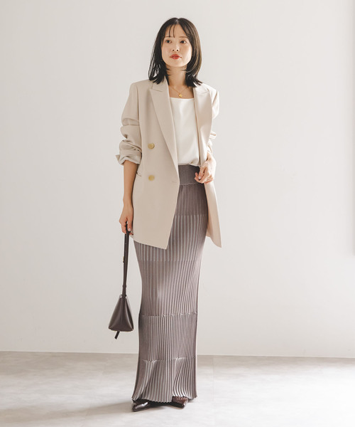 追加》【洗える】ランダムバイカラーリブニットスカート（スカート