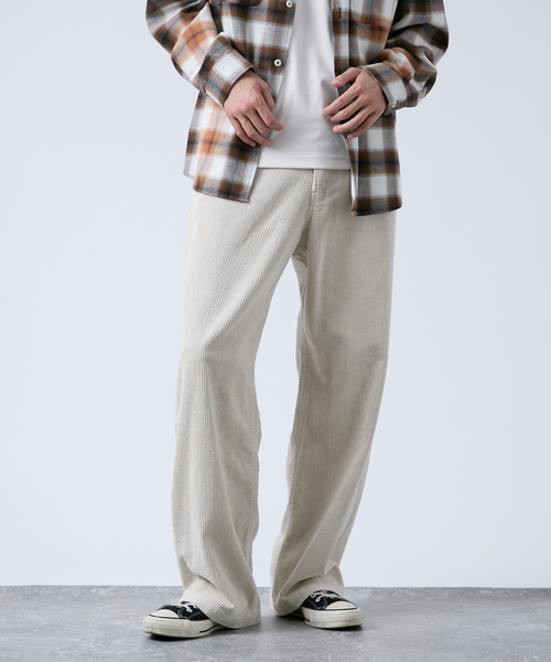 B.C STOCK(ベーセーストック)の「フェード加工 コーディロイ ワイドストレートパンツ(その他パンツ・メンズ・ブラウン/ピンク/ブラック/チャコールグレー・MEDIUM/LARGE)」の1枚目の写真
