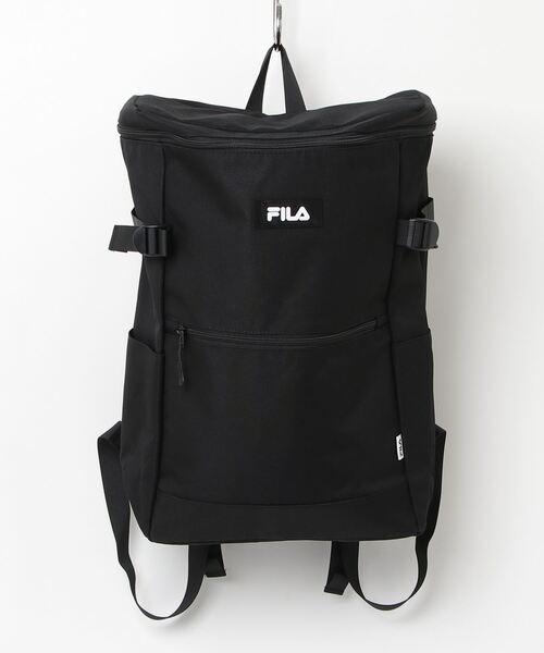 FILA(フィラ)の「FILA /フィラ ロゴ入りスクエアバックパック(バックパック/リュック・メンズ・ブラック/ブラック×レッド・ONE SIZE)」の7枚目の写真