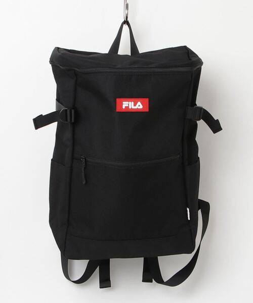 FILA(フィラ)の「FILA /フィラ ロゴ入りスクエアバックパック(バックパック/リュック・メンズ・ブラック/ブラック×レッド・ONE SIZE)」の8枚目の写真