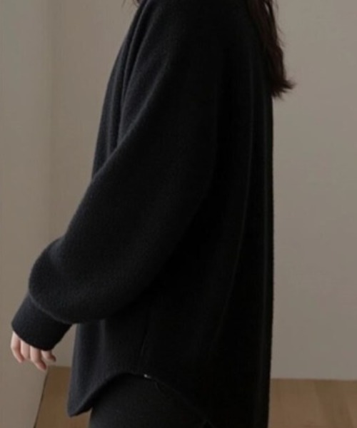cammie(キャミー)の「モヘアタッチラウンドカットニット(ニット/セーター・レディース・モカ/ホワイト/ピンク/ブラック/レッド・F)」の13枚目の写真