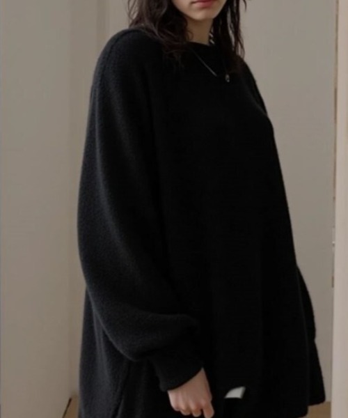 cammie(キャミー)の「モヘアタッチラウンドカットニット(ニット/セーター・レディース・モカ/ホワイト/ピンク/ブラック/レッド・F)」の12枚目の写真