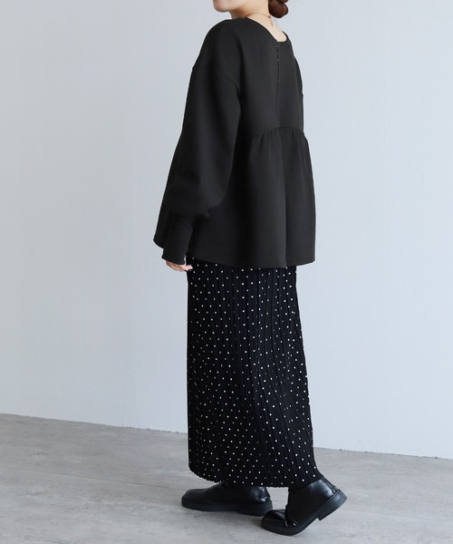 reca（レカ）の「2WAYホック開きペプラムカーデ（カーディガン/ボレロ・レディース・トップグレー/ブラック/キナリ・FREE）」の7枚目の写真