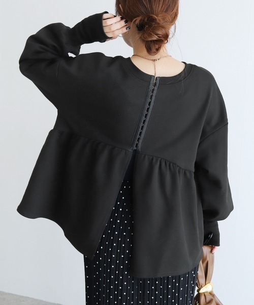 reca（レカ）の「2WAYホック開きペプラムカーデ（カーディガン/ボレロ・レディース・トップグレー/ブラック/キナリ・FREE）」の8枚目の写真