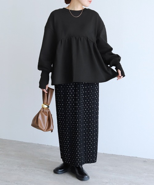 reca（レカ）の「2WAYホック開きペプラムカーデ（カーディガン/ボレロ・レディース・トップグレー/ブラック/キナリ・FREE）」の9枚目の写真