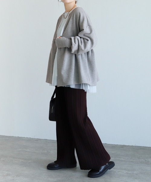 reca（レカ）の「2WAYホック開きペプラムカーデ（カーディガン/ボレロ・レディース・トップグレー/ブラック/キナリ・FREE）」の16枚目の写真