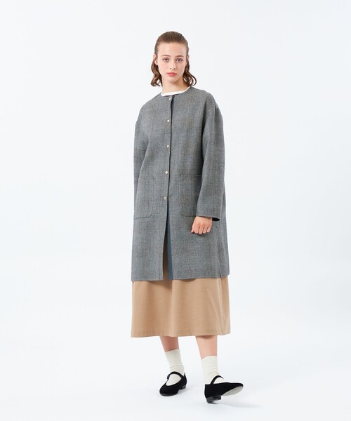 MACKINTOSH PHILOSOPHY（ﾏｯｷﾝﾄｯｼｭ ﾌｨﾛｿﾌｨｰ）の「【IVENREY(イベンリー)】ウール製（ノーカラーコート・レディース・チャコールグレー/ダークネイビー/ベージュ・36/38）」の22枚目の写真