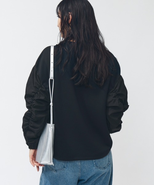 NEW BALANCE(ニューバランス)の「【別注】ニューバランス New Balance THE CITY シャイニーウーブンコンビプルオーバー 限定コラボ(Tシャツ/カットソー・レディース・グレー/ブラック系その他/ブラック・M/L/XL)」の12枚目の写真