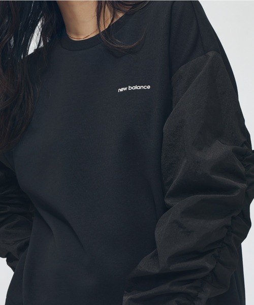 NEW BALANCE(ニューバランス)の「【別注】ニューバランス New Balance THE CITY シャイニーウーブンコンビプルオーバー 限定コラボ(Tシャツ/カットソー・レディース・グレー/ブラック系その他/ブラック・M/L/XL)」の13枚目の写真