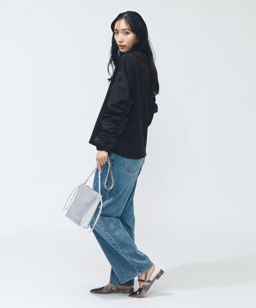 NEW BALANCE(ニューバランス)の「【別注】ニューバランス New Balance THE CITY シャイニーウーブンコンビプルオーバー 限定コラボ(Tシャツ/カットソー・レディース・グレー/ブラック系その他/ブラック・M/L/XL)」の16枚目の写真
