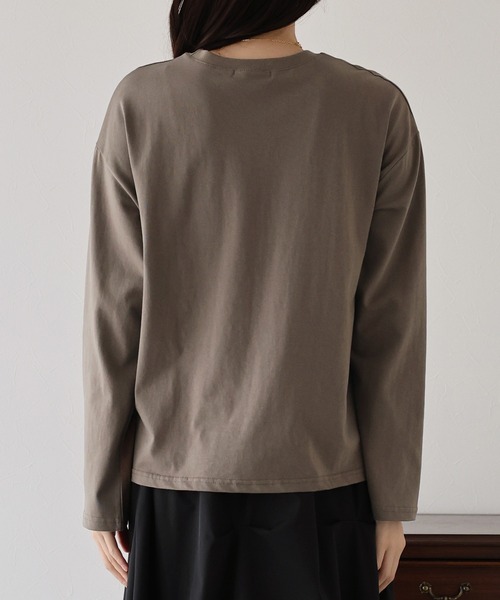 BLUEEAST(ブルーイースト)の「ワンポイントロゴTシャツ(Tシャツ/カットソー・レディース・グレー/アイボリー/ブラウン・MEDIUM)」の15枚目の写真