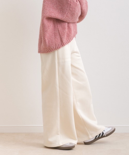 OMNES（オムネス）の「テック裏毛ワイドスウェットパンツ（スウェットパンツ・レディース・ブラック/ダークグレー/ホワイト/グレー・FREE）」の6枚目の写真