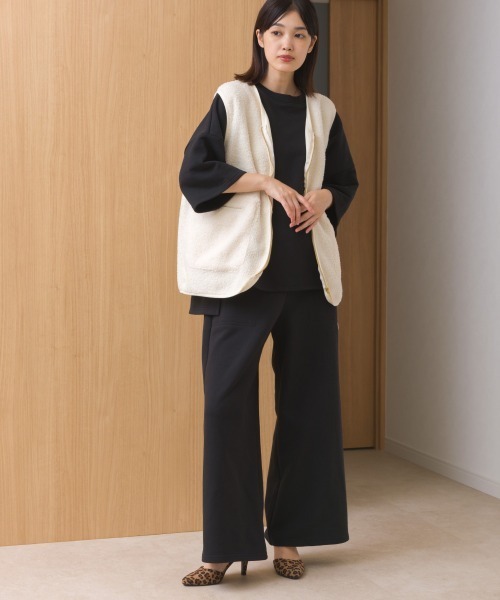 OMNES（オムネス）の「テック裏毛ワイドスウェットパンツ（スウェットパンツ・レディース・ブラック/ダークグレー/ホワイト/グレー・FREE）」の15枚目の写真