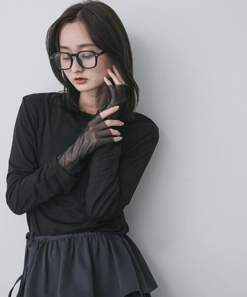 SENSE OF PLACE by URBAN RESEARCH（センスオブプレイスバイアーバンリサーチ）の「シアーレイヤードTシャツ（Tシャツ/カットソー・レディース・イエロー/アイボリー/ブラック・ONE）」の3枚目の写真