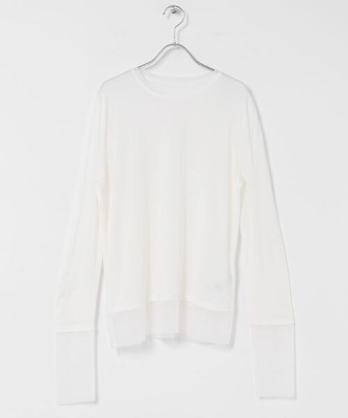 SENSE OF PLACE by URBAN RESEARCH（センスオブプレイスバイアーバンリサーチ）の「シアーレイヤードTシャツ（Tシャツ/カットソー・レディース・イエロー/アイボリー/ブラック・ONE）」の22枚目の写真