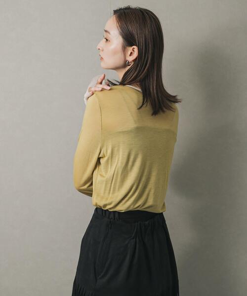 SENSE OF PLACE by URBAN RESEARCH（センスオブプレイスバイアーバンリサーチ）の「シアーレイヤードTシャツ（Tシャツ/カットソー・レディース・イエロー/アイボリー/ブラック・ONE）」の12枚目の写真