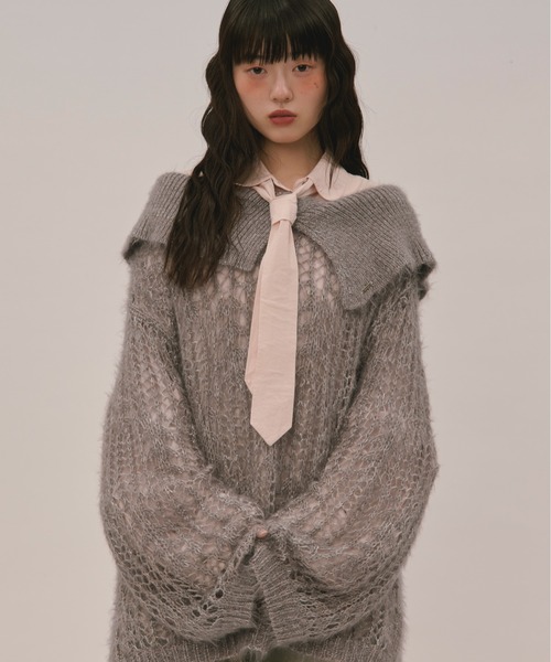 loin nuit ロワンニュイ シアーカラーニット loin nuit（ロワンニュイ）の「sheer collar knit / シアー