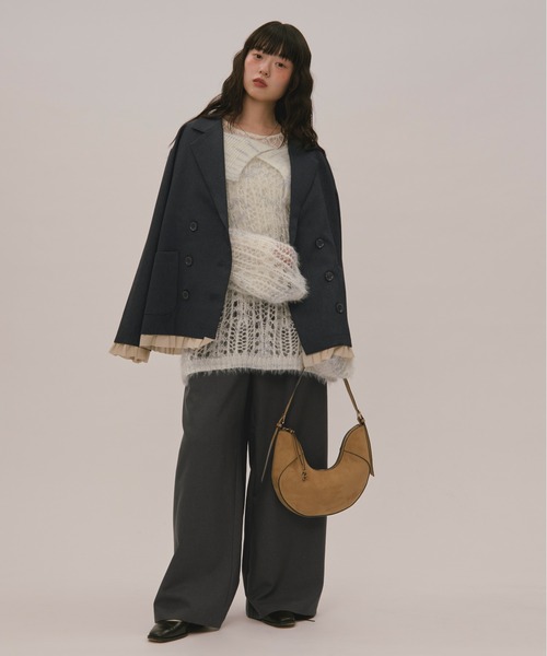 loin nuit（ロワンニュイ）の「sheer collar knit / シアー