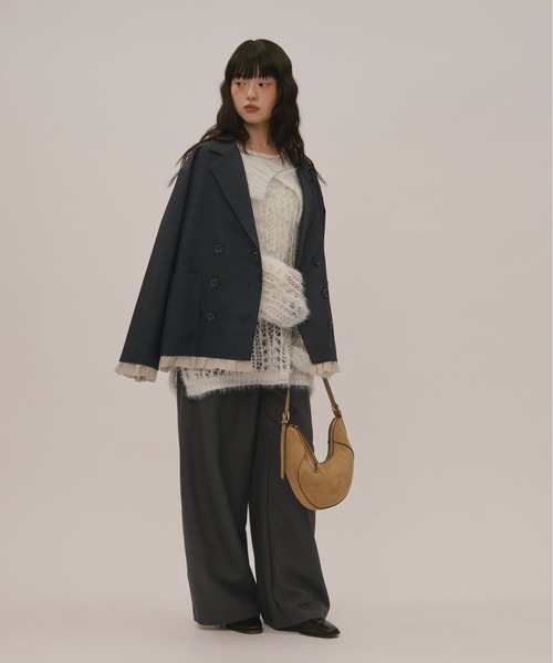 loin nuit（ロワンニュイ）の「sheer collar knit / シアー