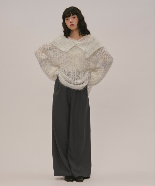 mm loin nuit ロワンニュイ シアーカラーニット loin nuit（ロワンニュイ）の「sheer collar knit / シアー