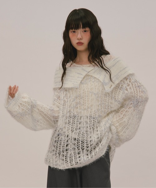 mm loin nuit ロワンニュイ シアーカラーニット loin nuit（ロワンニュイ）の「sheer collar knit / シアー