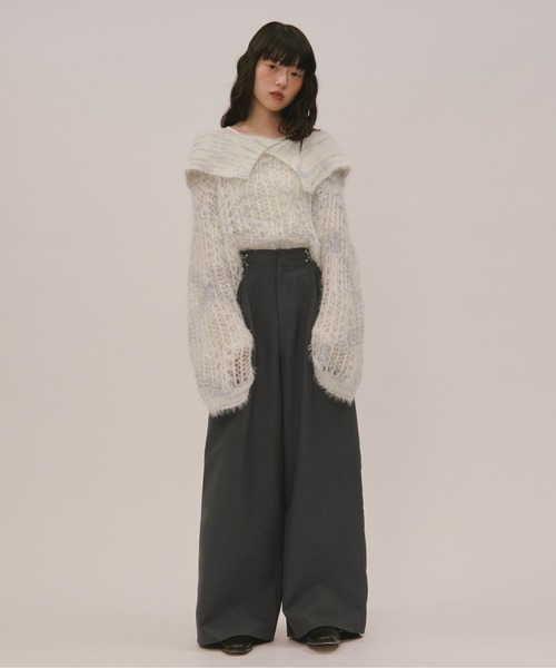 loin nuit（ロワンニュイ）の「sheer collar knit / シアー