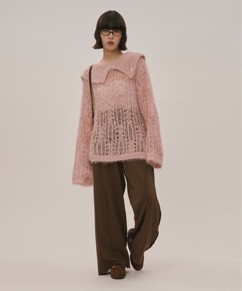 loin nuit ロワンニュイ シアーカラーニット sheer collar knit / シアーカラーニット（ニット/セーター