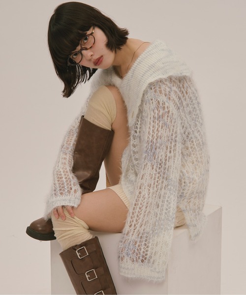 loin nuit ロワンニュイ シアーカラーニット loin nuit ロワンニュイ シアーカラーニット loin nuit