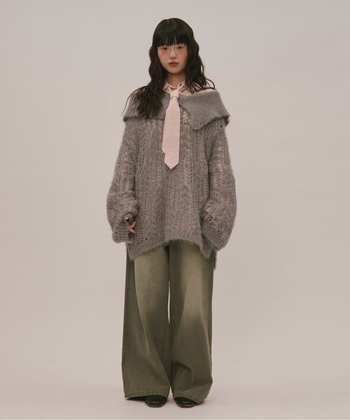 loin nuit ロワンニュイ シアーカラーニット loin nuit（ロワンニュイ）の「sheer collar knit / シアーカラー