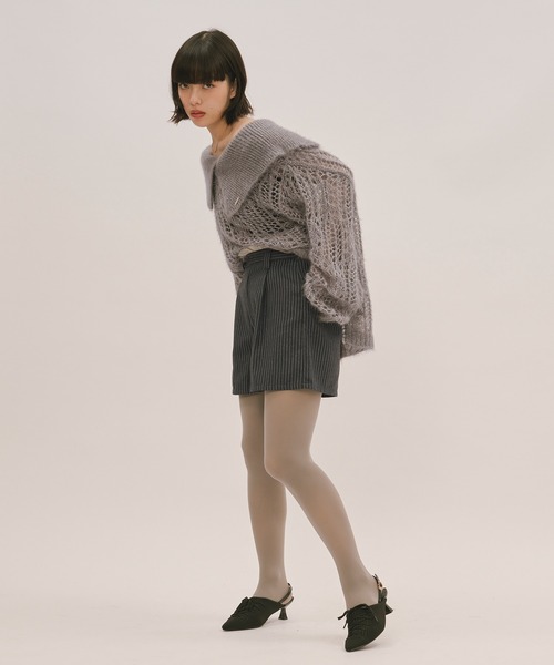 loin nuit ロワンニュイ シアーカラーニット sheer collar knit / シアーカラーニット（ニット/セーター