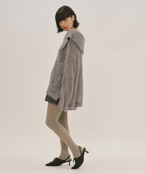 sheer collar knit / シアーカラーニット（ニット/セーター