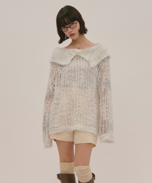 loin nuit sheer collar knit / シアーカラーニット loin nuit（ロワンニュイ）の「sheer collar knit / シアー