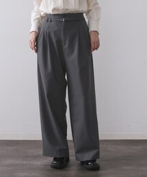OPAQUE.CLIP（オペークドットクリップ）の「ベルト付きタックワイドパンツ【洗濯機OK】（その他パンツ）」