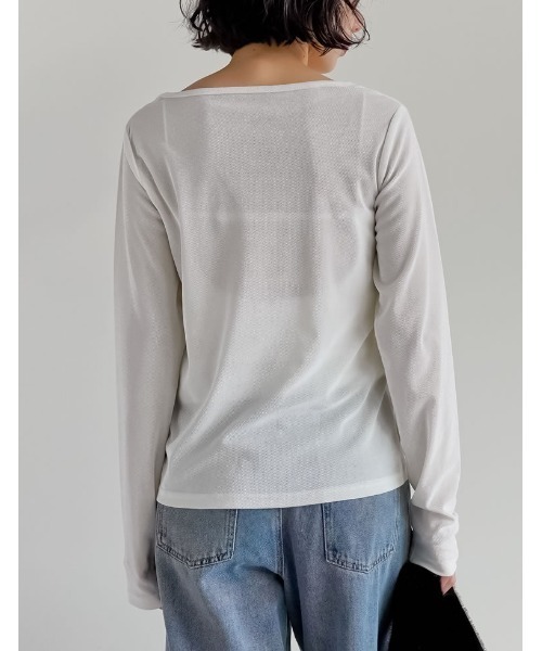 Re:EDIT(リエディ)の「シアーベロアビスチェドッキングトップス(Tシャツ/カットソー・レディース・ブラック/ホワイト/グレー/ブラウン・MEDIUM/LARGE)」の10枚目の写真