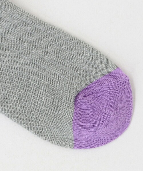 green label relaxing（グリーンレーベルリラクシング）の「リブ ハイソックス / 靴下 20cm-22cm（ソックス/靴下・キッズ・ライトグレー/モカ・20-22cm）」の3枚目の写真