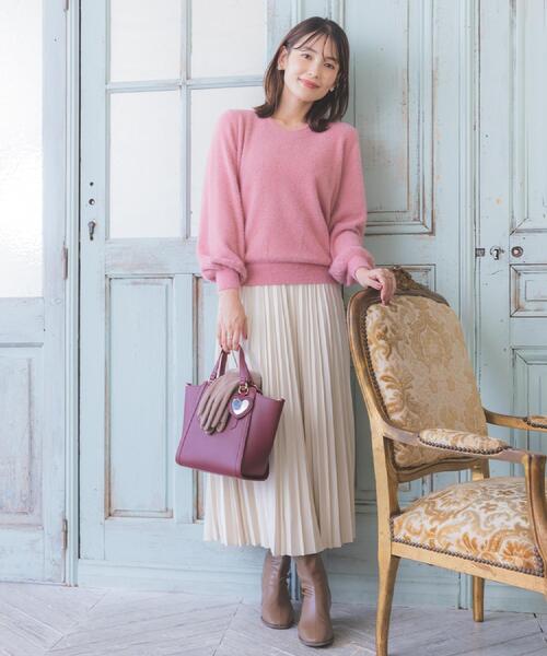 ITS'DEMO（イッツデモ）の「ミラーチャーム付き2WAYトート（ハンドバッグ・レディース・ブラック/ライトベージュ/ボルドー・00）」の13枚目の写真