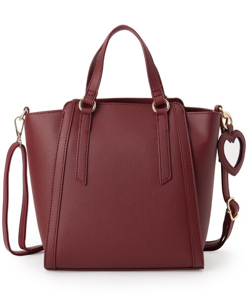 ITS'DEMO（イッツデモ）の「ミラーチャーム付き2WAYトート（ハンドバッグ・レディース・ブラック/ライトベージュ/ボルドー・00）」の17枚目の写真