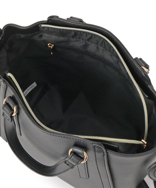 ITS'DEMO（イッツデモ）の「ミラーチャーム付き2WAYトート（ハンドバッグ・レディース・ブラック/ライトベージュ/ボルドー・00）」の22枚目の写真