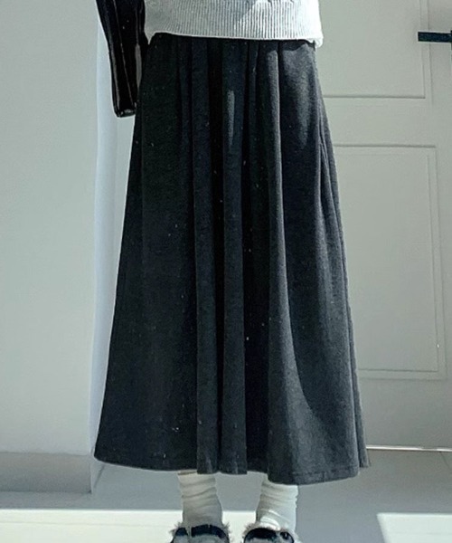 SallyLunn(サリーラン)の「ニットロングスカート(スカート・レディース・グレー/ブラック・LARGE/MEDIUM)」の2枚目の写真
