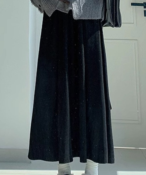 SallyLunn(サリーラン)の「ニットロングスカート(スカート・レディース・グレー/ブラック・LARGE/MEDIUM)」の6枚目の写真