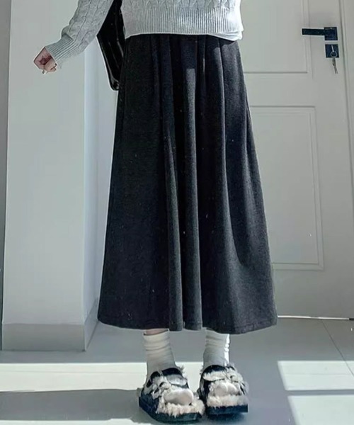 SallyLunn(サリーラン)の「ニットロングスカート(スカート・レディース・グレー/ブラック・LARGE/MEDIUM)」の7枚目の写真