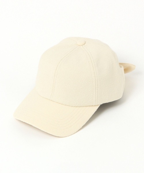 studio CLIP（スタディオクリップ）の「バックリボンCAP（キャップ・レディース・ブラック/アイボリー・FREE）」の2枚目の写真