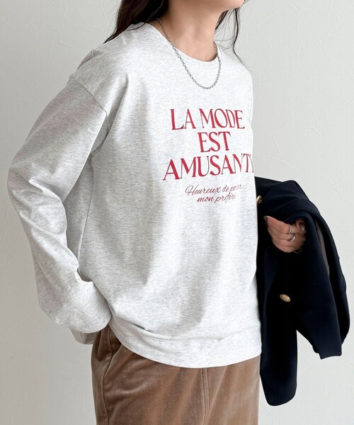 fredy emue(フレディエミュ)の「ロゴプリントロンTシャツ(Tシャツ/カットソー・レディース・ライトグレー/オフホワイト/アイボリー・38)」の10枚目の写真