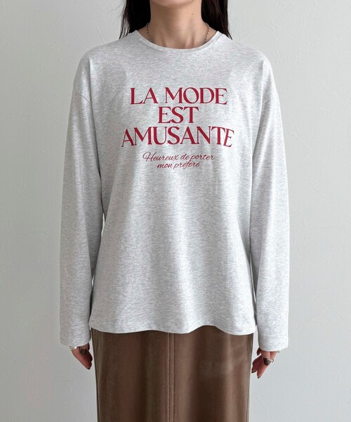 fredy emue(フレディエミュ)の「ロゴプリントロンTシャツ(Tシャツ/カットソー・レディース・ライトグレー/オフホワイト/アイボリー・38)」の12枚目の写真