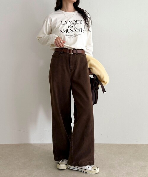 fredy emue(フレディエミュ)の「ロゴプリントロンTシャツ(Tシャツ/カットソー・レディース・ライトグレー/オフホワイト/アイボリー・38)」の22枚目の写真