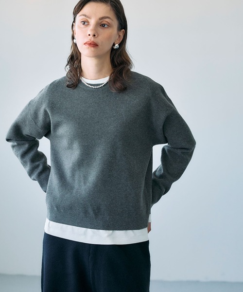 N.O.R.C（ノーク）の「【ZOZO限定】ファンクションイージーニット（ニット/セーター・レディース・ブルー/ブラック/チャコール/ベビーピンク/アイボリー・フリー）」の3枚目の写真