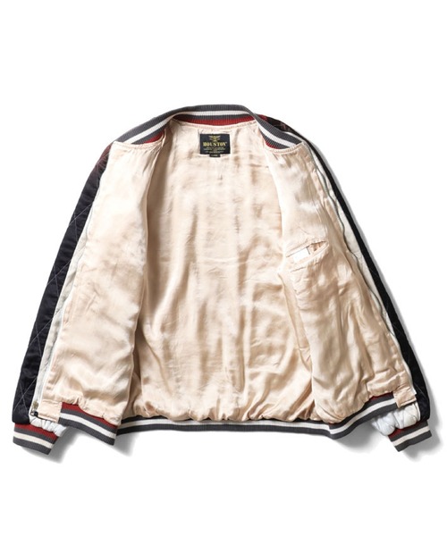 HOUSTON(ヒューストン)の「HOUSTON ヴィンテージ加工スカジャン(MAP)(スカジャン・メンズ・グリーン/ブルー/ブラック・MEDIUM/LARGE/X-LARGE/XX-LARGE)」の6枚目の写真
